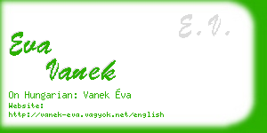 eva vanek business card